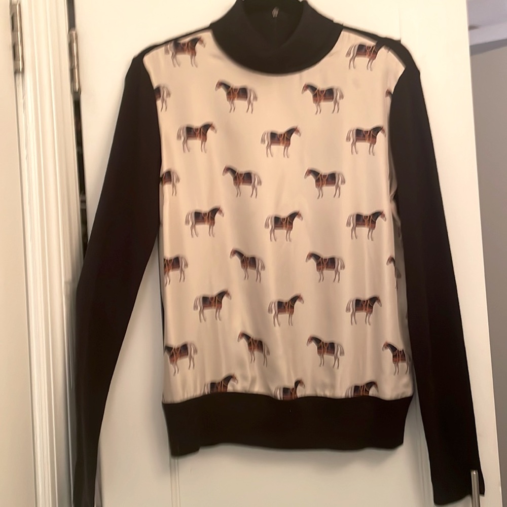 Tory Burch Wool & Silk Sweater With Horse Print Size M